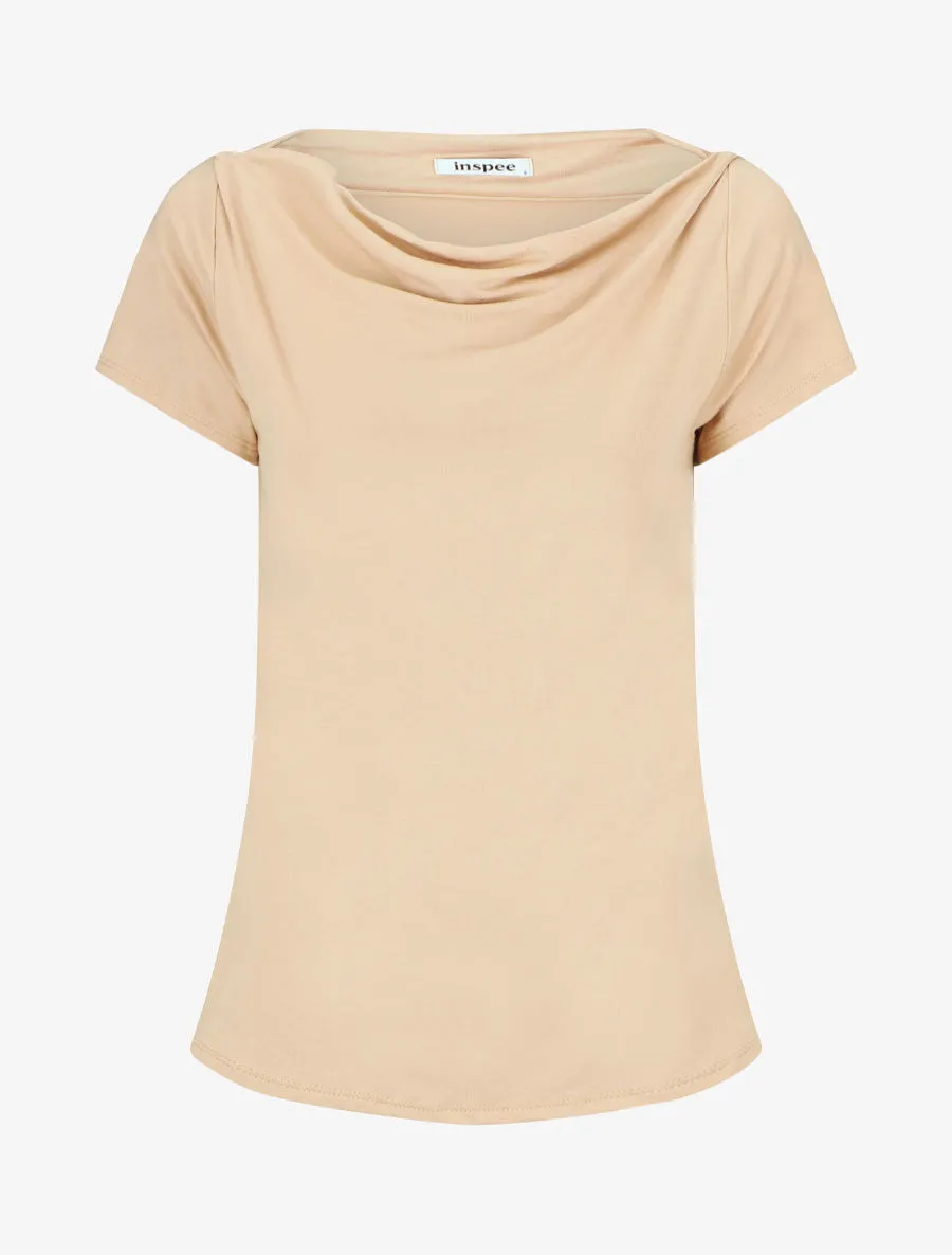 Top uni à manches courtes - Camel