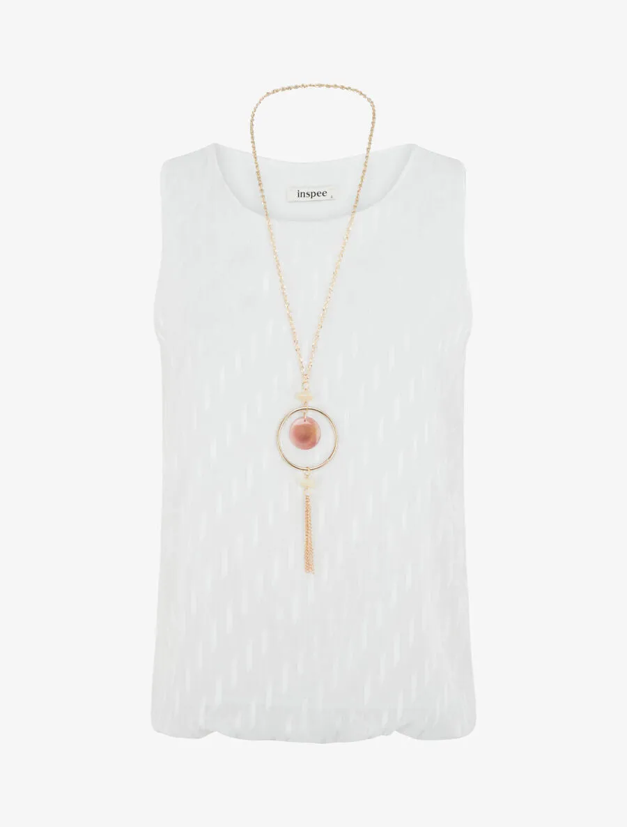 Top uni coupe boule - Blanc