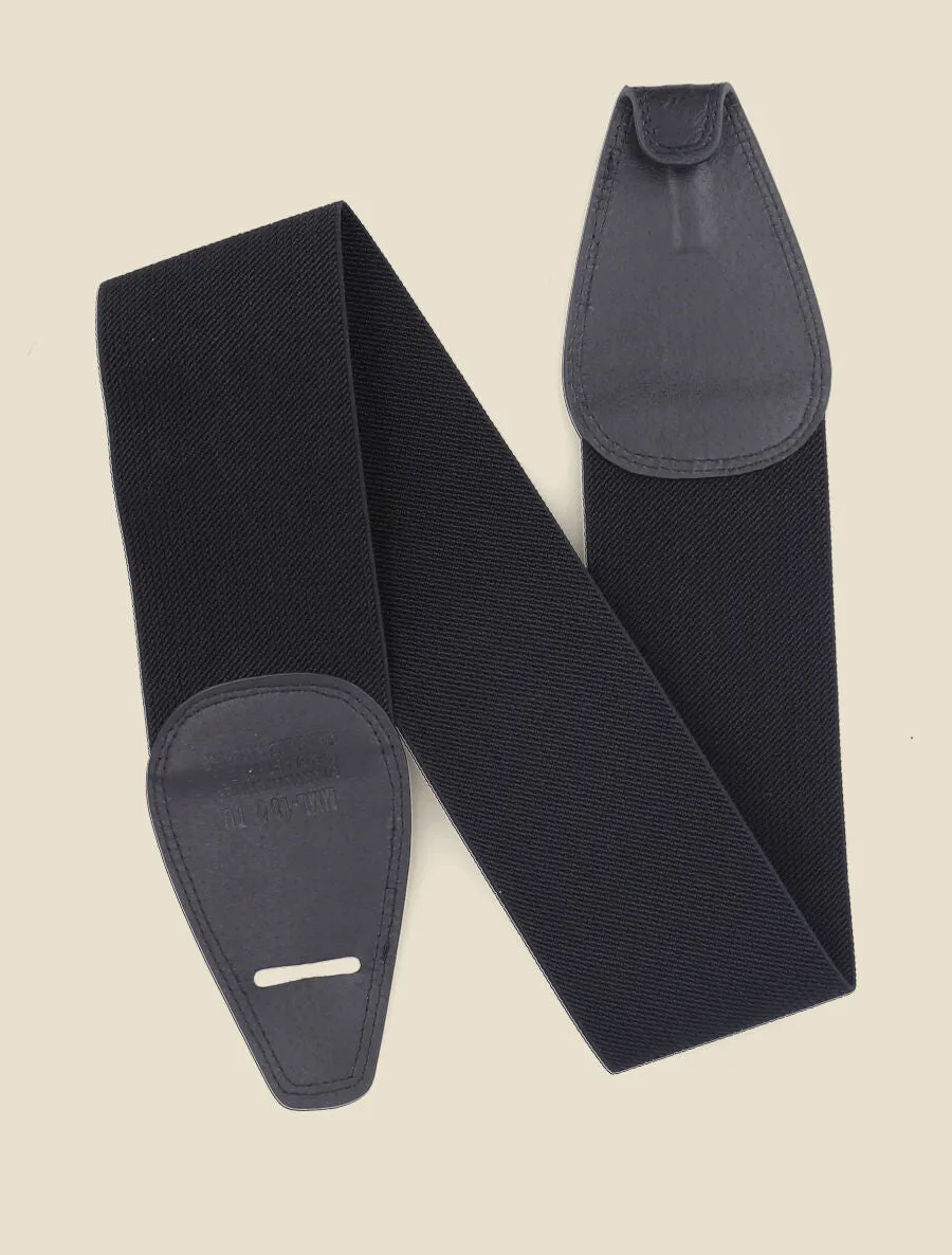 Ceinture unie élastiquée à crochet - Noir