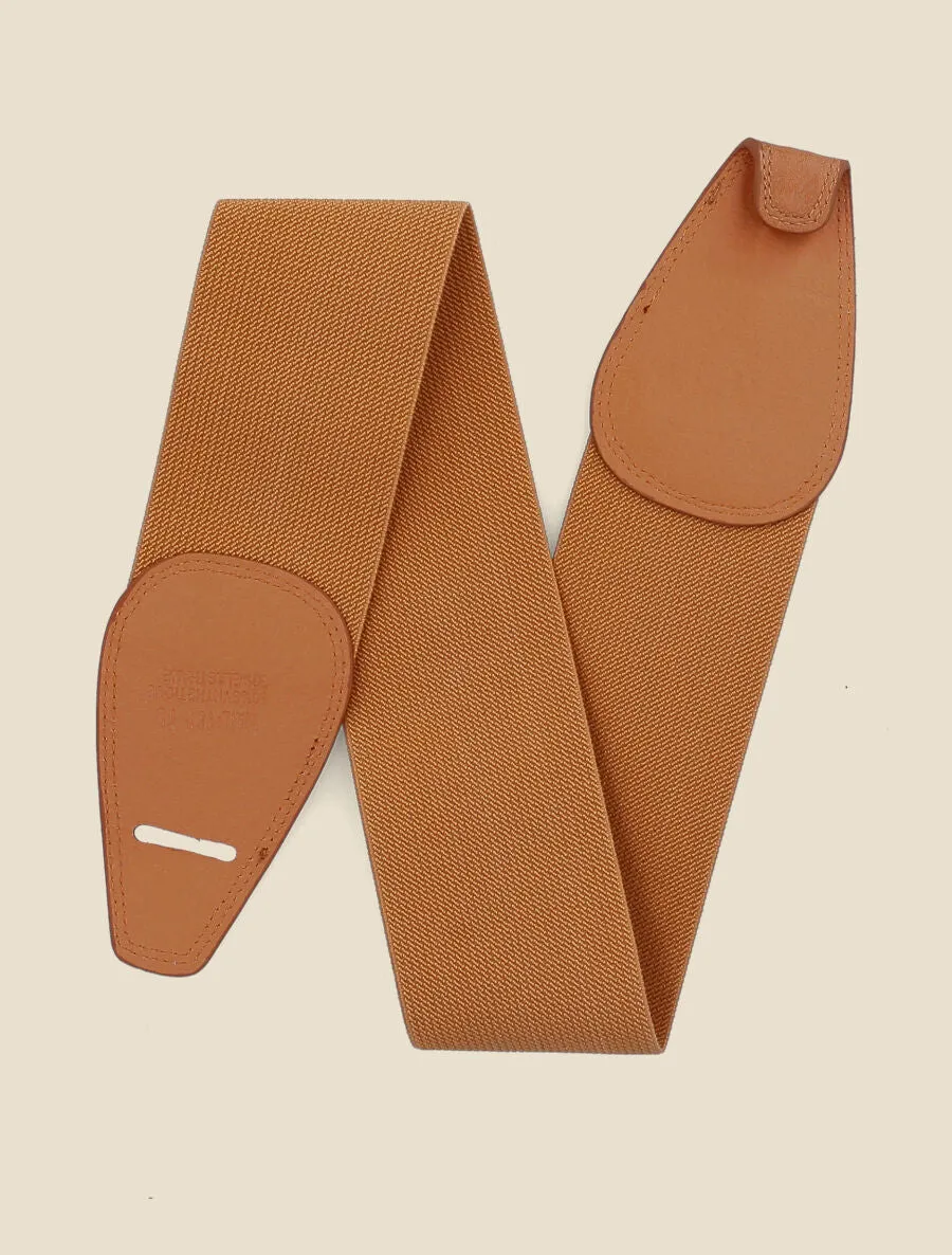 Ceinture unie élastiquée à crochet - Camel