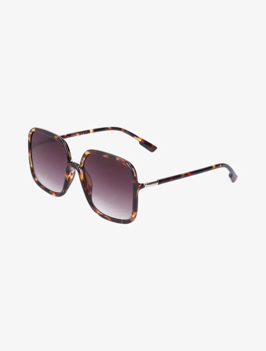 Lunettes de soleil carrées oversize - Marron