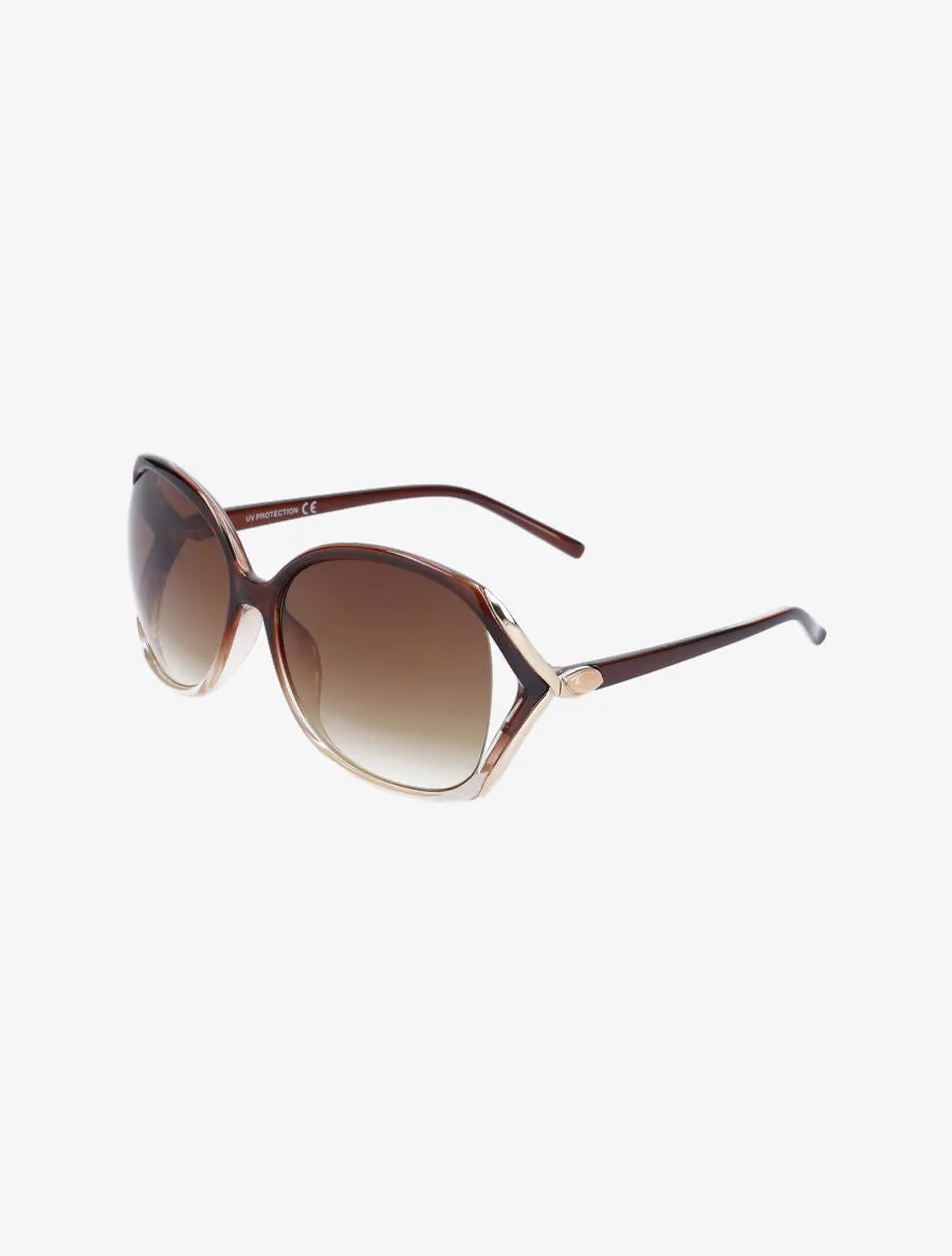 Lunettes de soleil ovales oversize - Camel