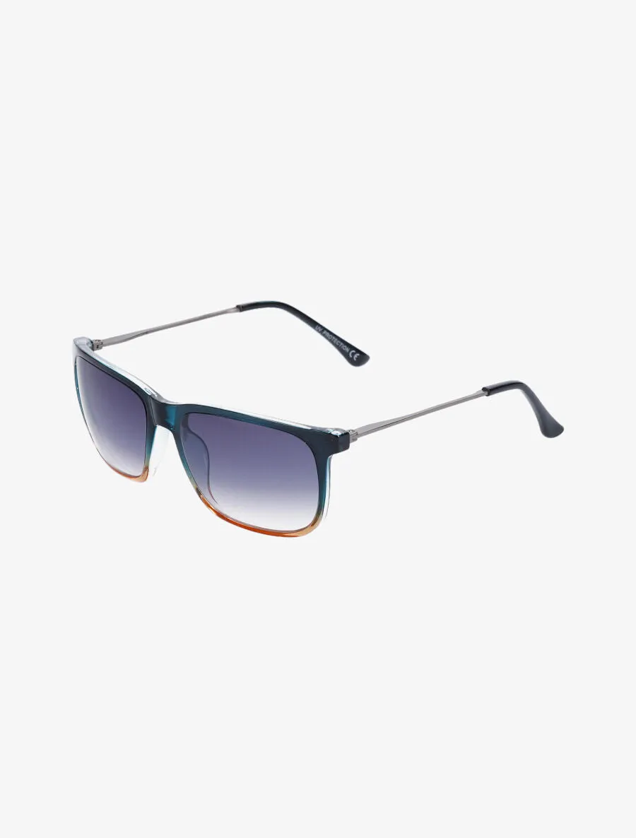 Lunettes de soleil forme rectangulaire - Vert/camel