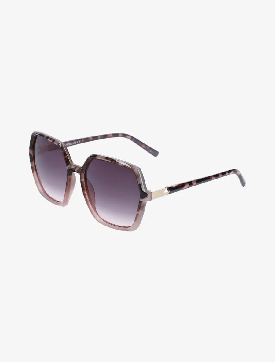 Lunettes de soleil oversize forme carrée - Rose