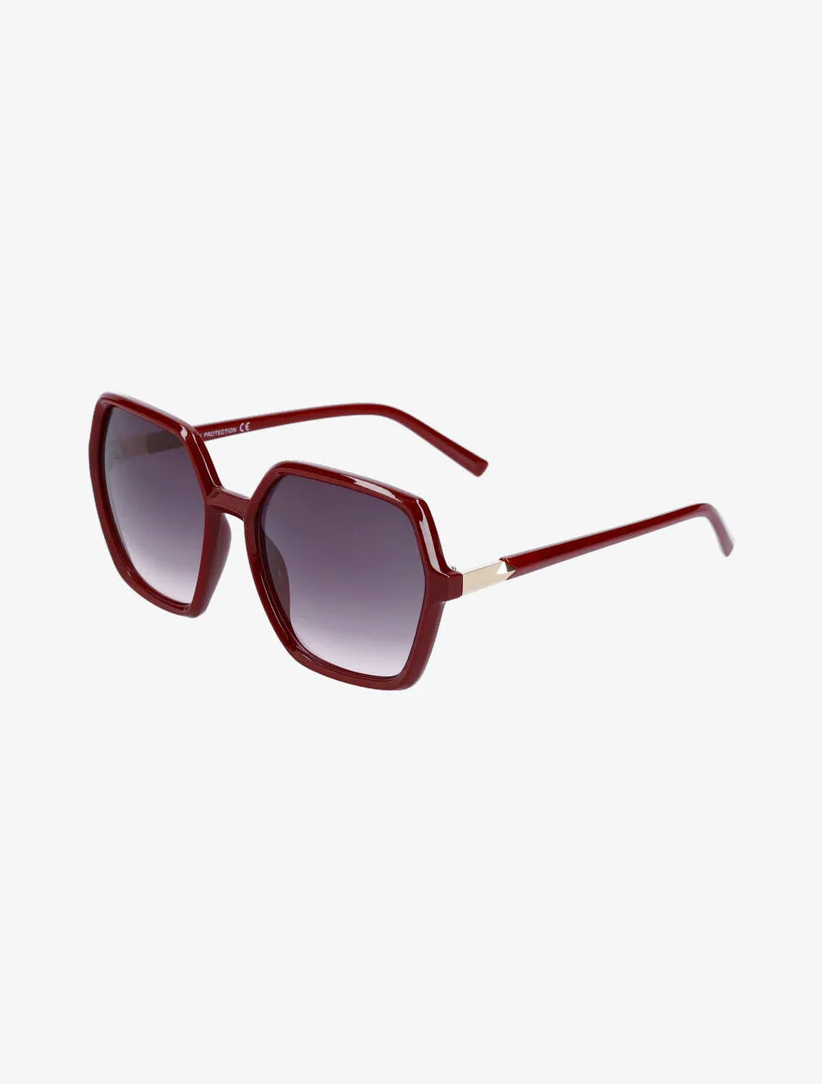 Lunettes de soleil oversize forme carrée - Bordeaux