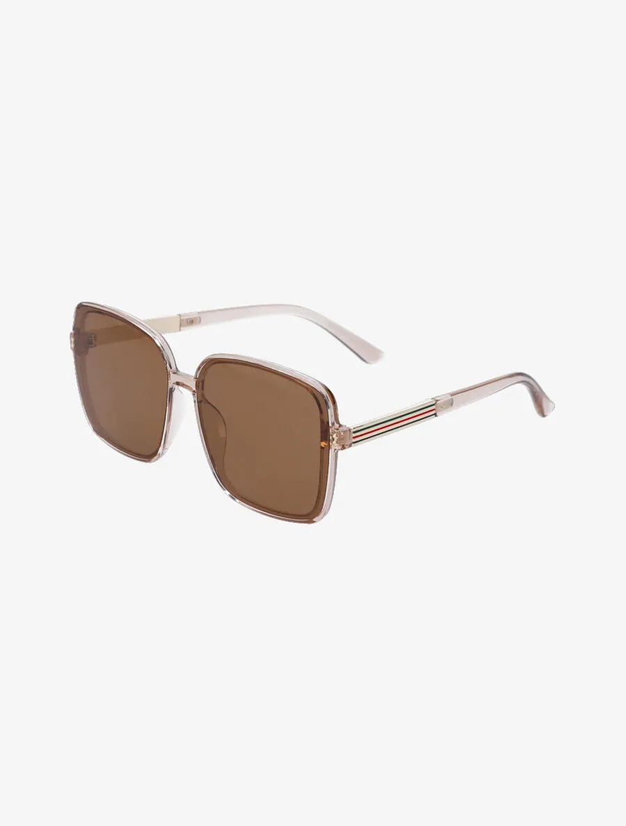 Lunettes de soleil carrés oversize - Camel