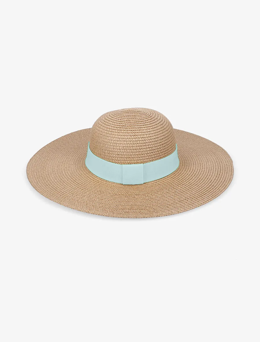 Capeline à galon en tissu coloré - Bleu ciel