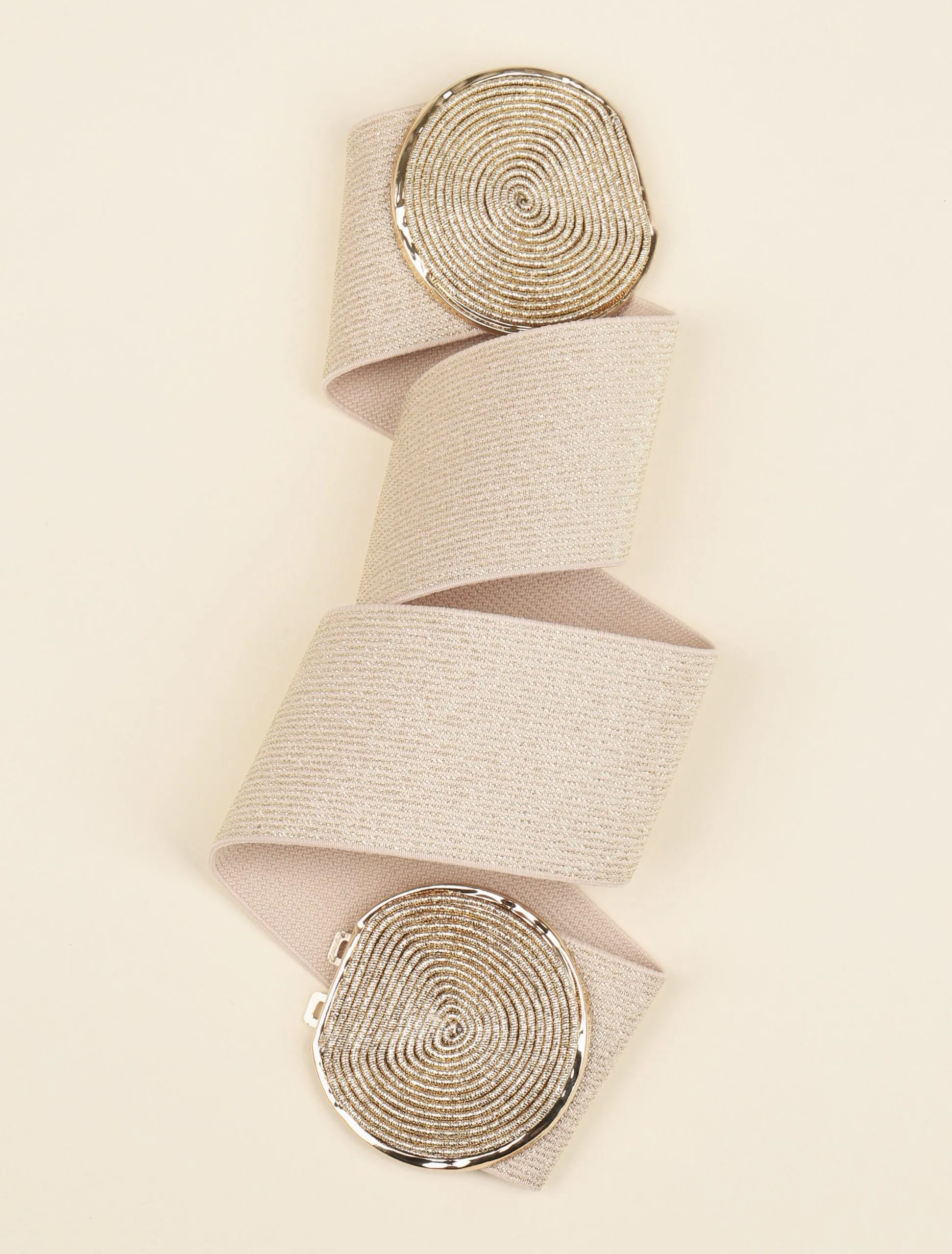 Ceinture irisée à boucles rondes en spirale - Dorée