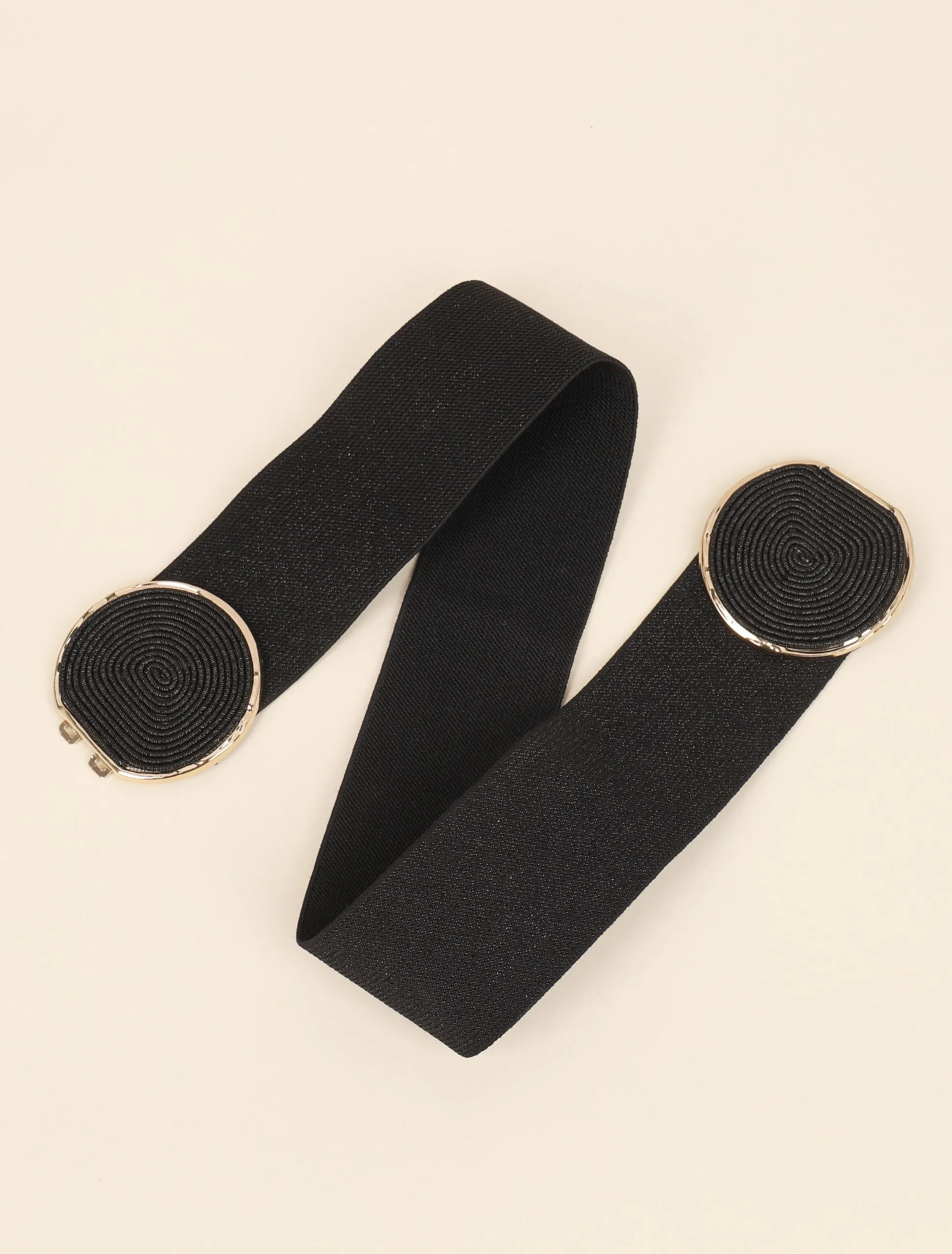 Ceinture irisée à boucles rondes en spirale - Noir