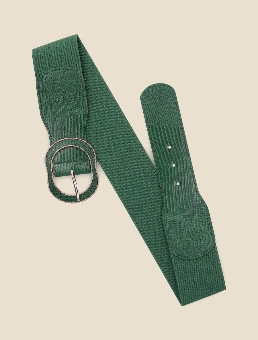 Ceinture extensible imprimé python - Vert