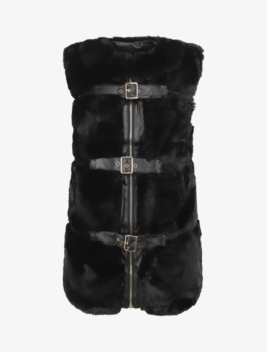 Veste à fermeture sanglée et zippée - Noir