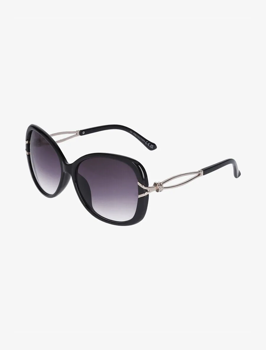 Lunettes de soleil ovales oversize - Noir