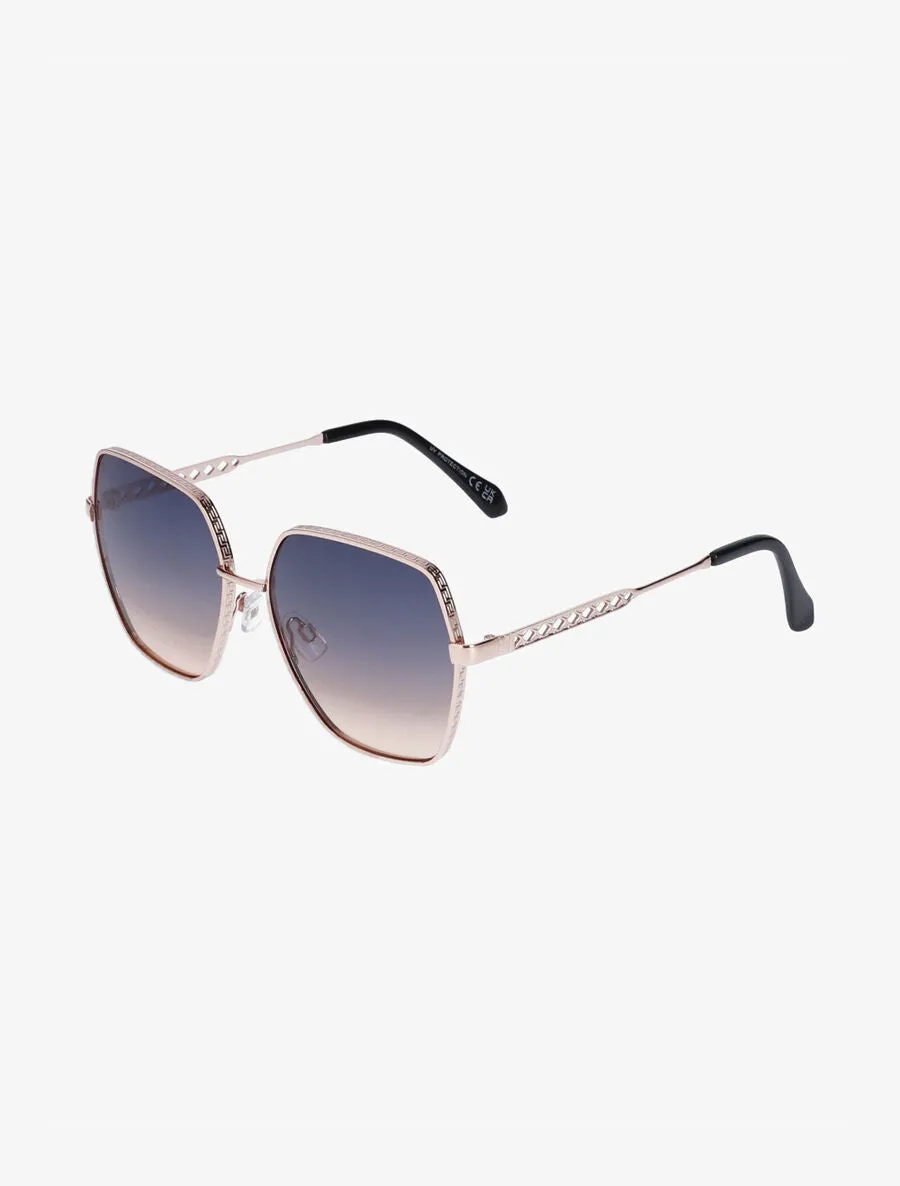 Lunettes octogonales oversize - Doré rose