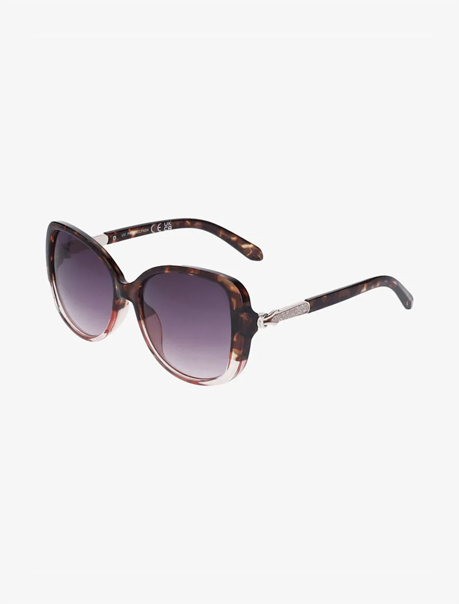 Lunettes de soleil oversize ronde - Marron