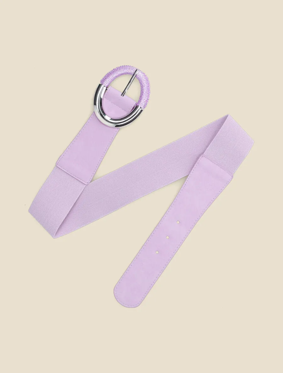 Ceinture élastiquée unie à boucle irisée - Lilas