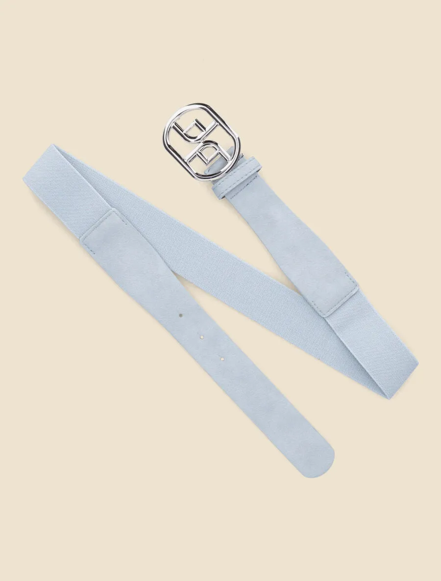 Ceinture élastiquée à boucle fantaisie - Bleu ciel