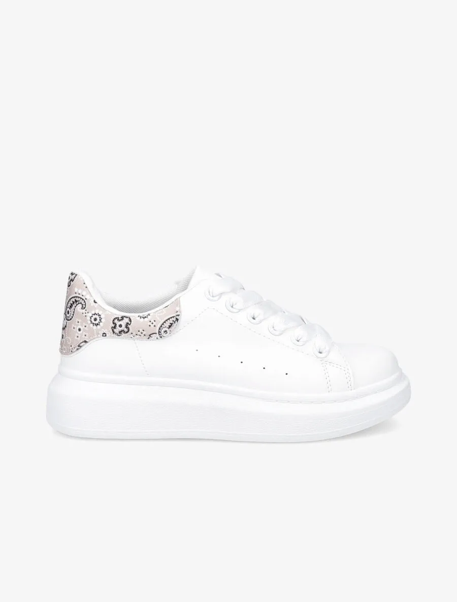 Baskets contrefort à imprimé bandana - Beige