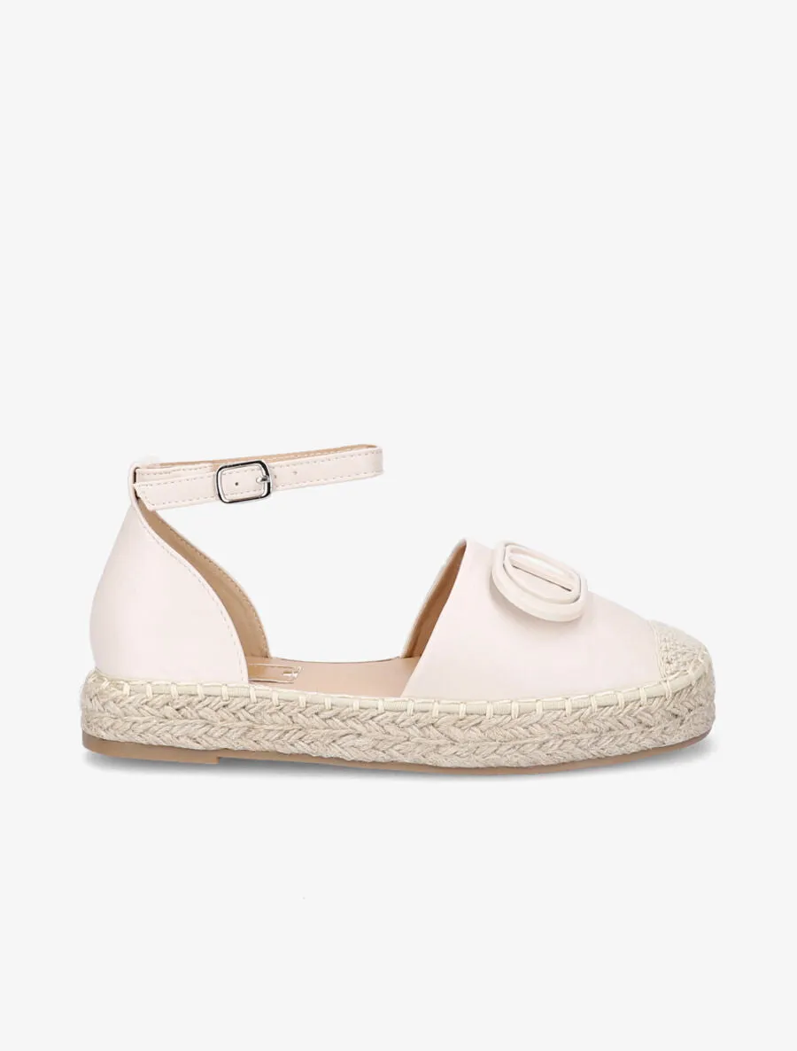 Espadrilles en simili à plateforme - Beige