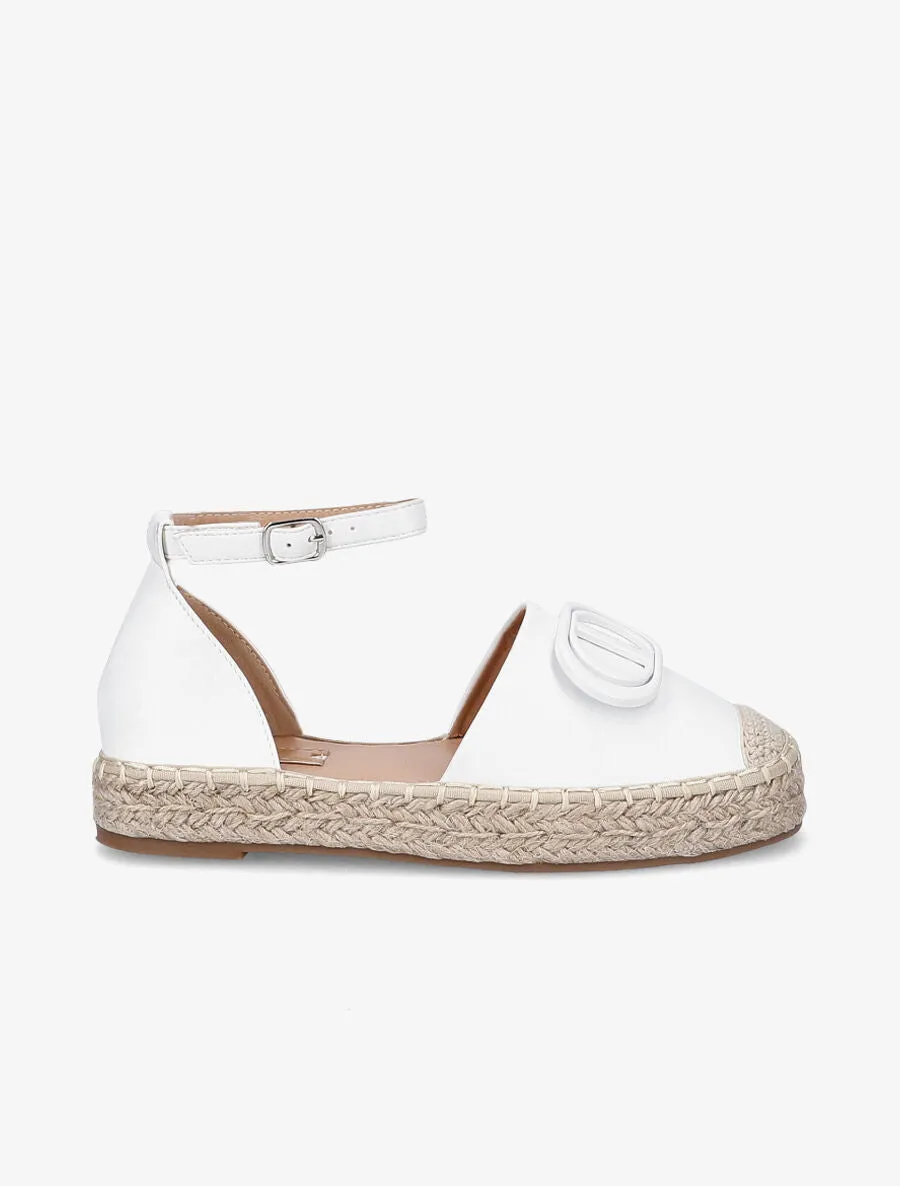 Espadrilles en simili à plateforme - Blanc