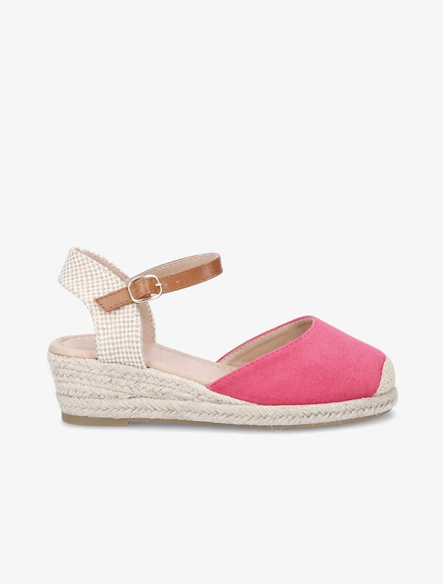Espadrilles compensées en suédine - Fushia