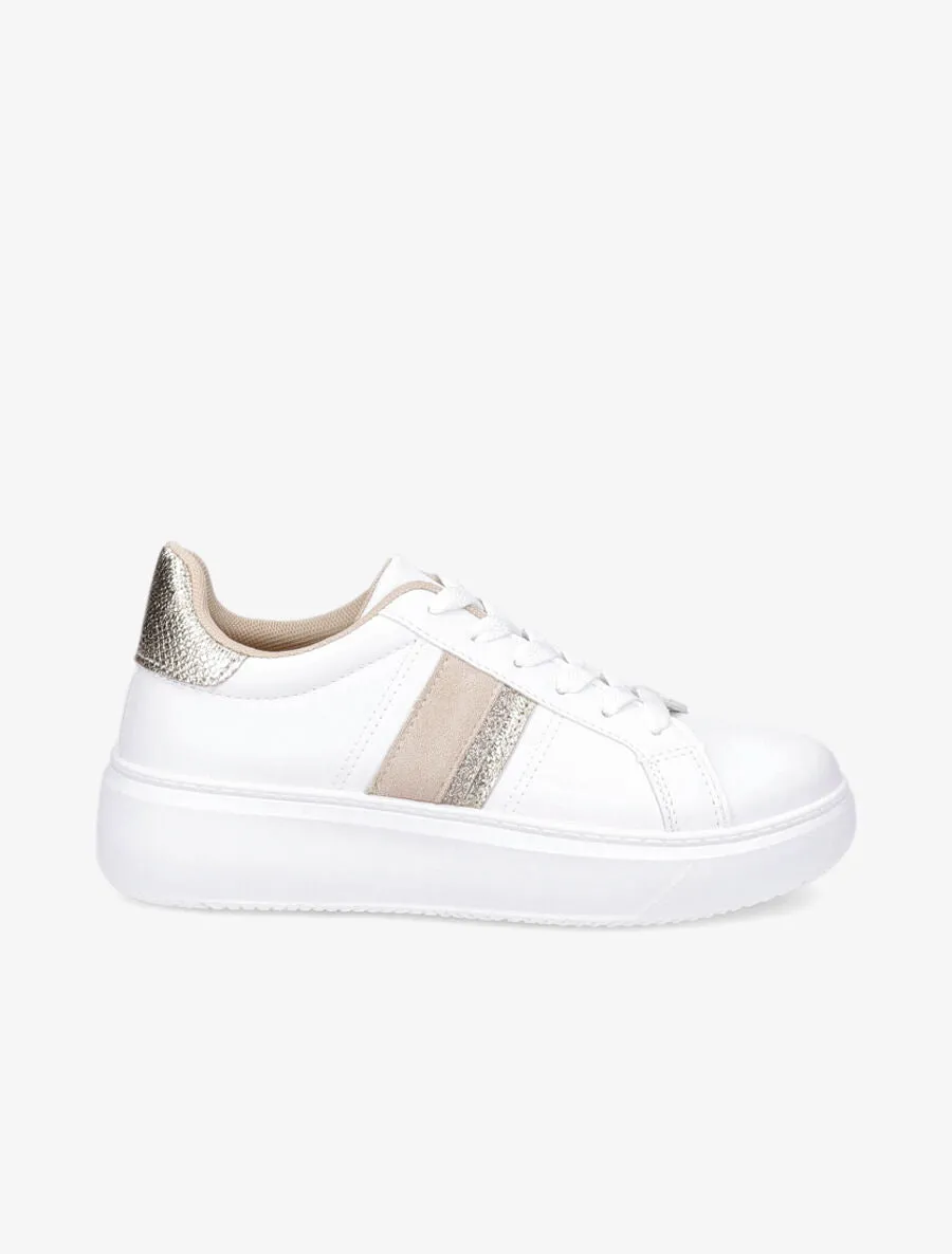 Baskets à détail paillettes et irisées - Beige