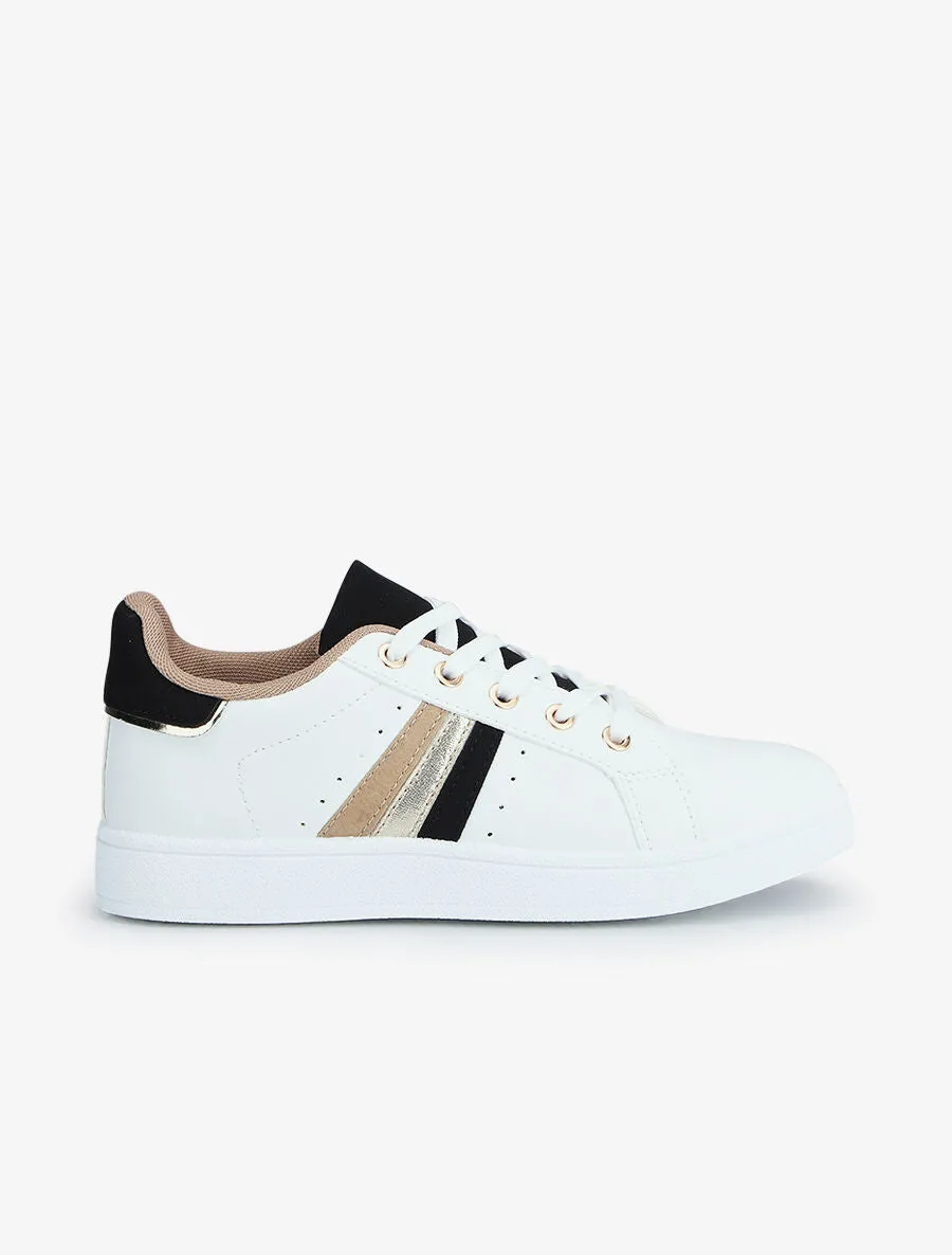 Baskets en simili à détail irisé - Noir