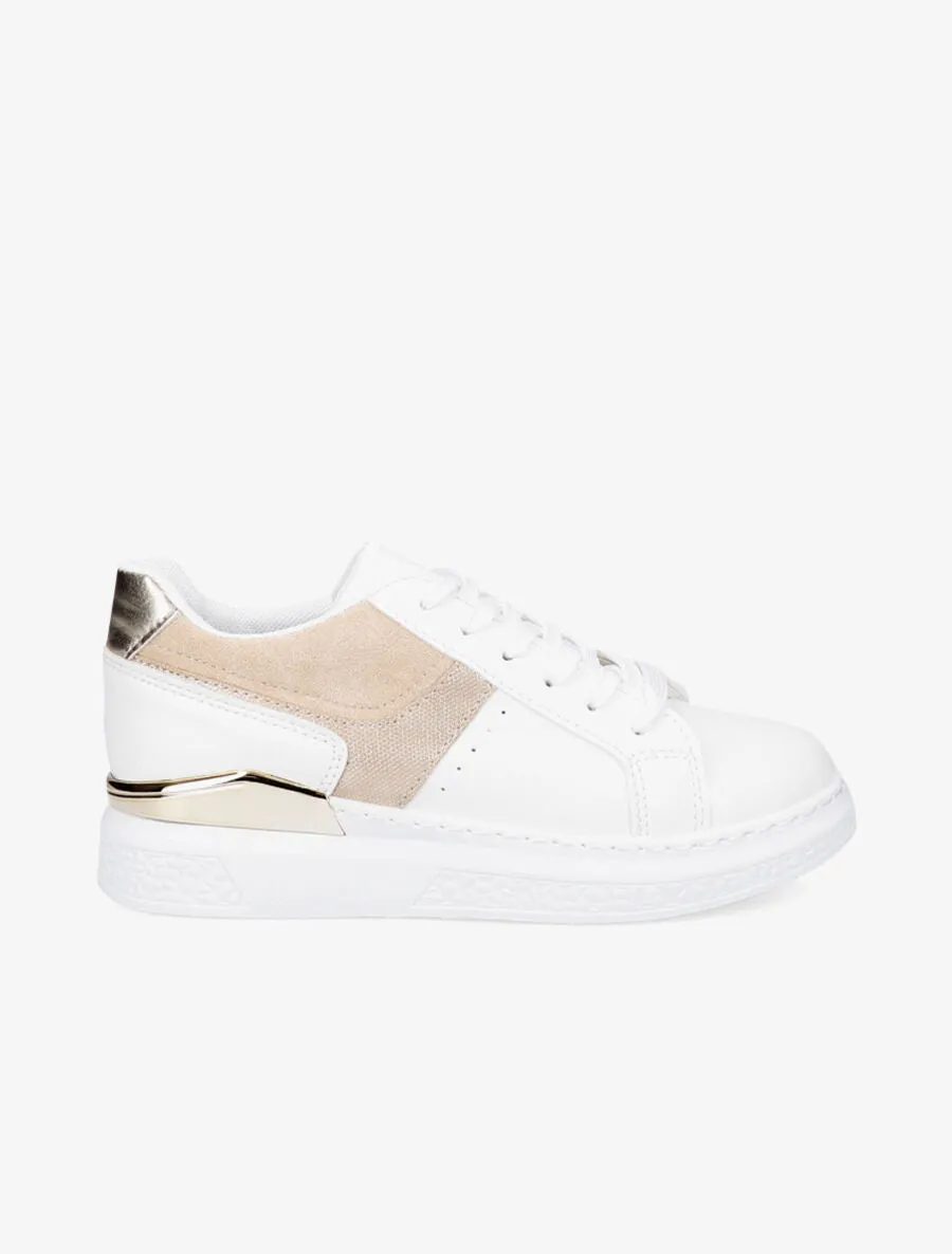 Baskets bi-matière irisées - Or