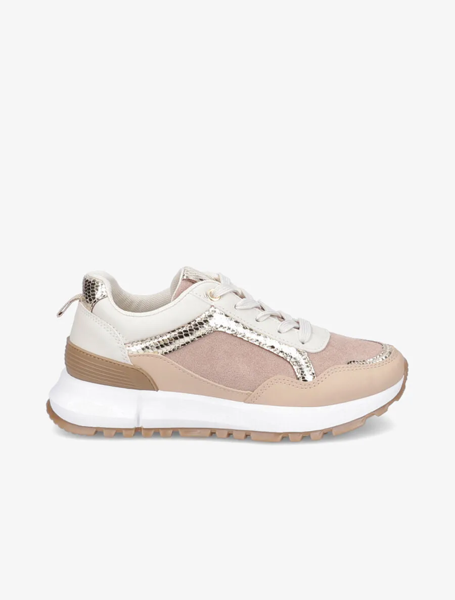 Baskets à liseré irisé - Taupe