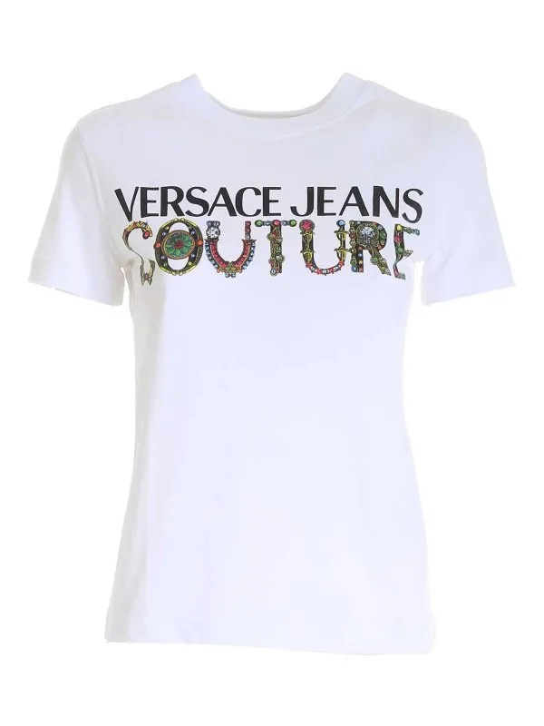 Versace Jeans Couture T-Shirt - Blanc - Blanc | 71HAHF03CJ00F003