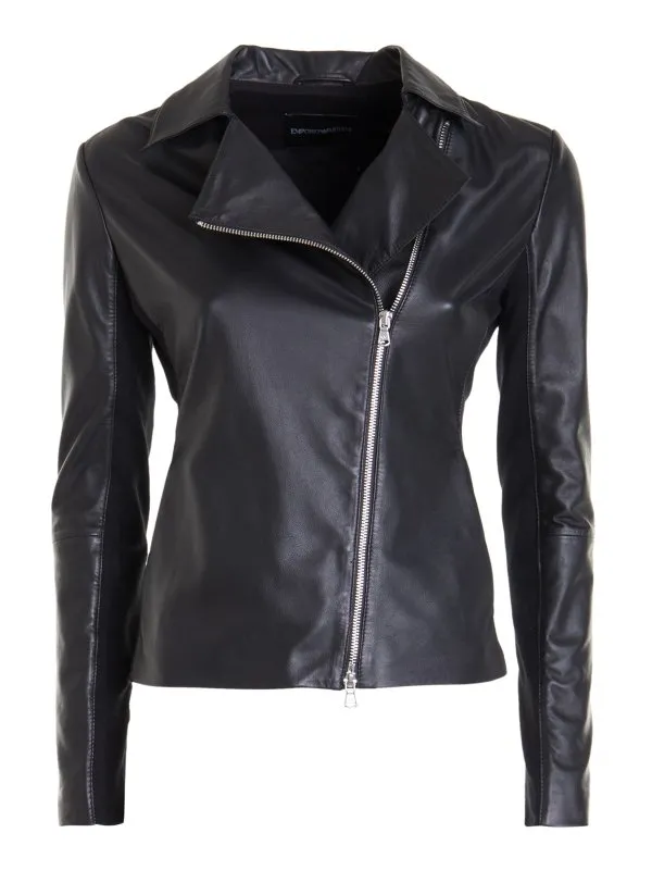 Emporio Armani Blouson En Cuir - Noir - Noir | 0NB10P02P15999