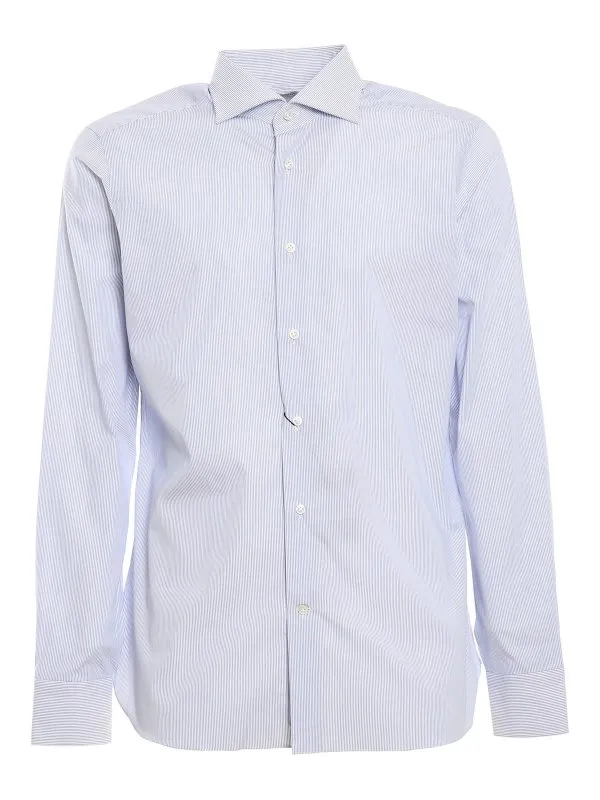 Borriello Napoli Chemise - A Rayures - Blanc - Homme | 140126