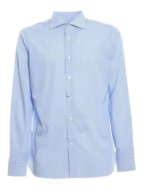 Borriello Napoli Chemise - A Rayures - Bleu Clair - Homme | 140133