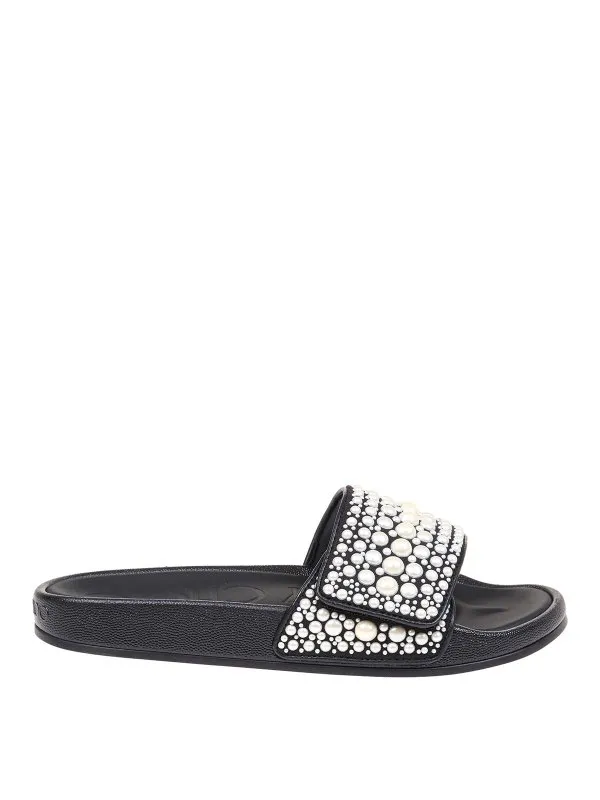 Jimmy Choo Tongs - Fitz - Noir - Femme | FITZFZWYBLACK