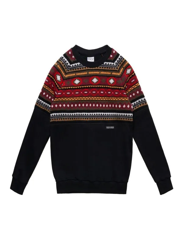 Marcelo Burlon County Of Milan Folk Cross Stripe Knit - Noir | CMHE037F21KNI0011027