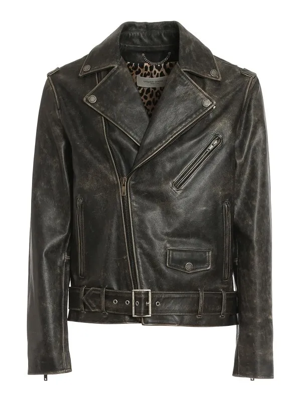 Golden Goose Blouson En Cuir - Golden - Noir | GMP00297P00064790100