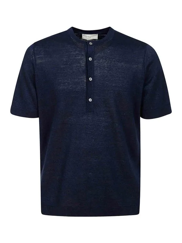 Filippo De Laurentiis Polo - Bleu Foncé - Homme | SE0MC4BLC14R890