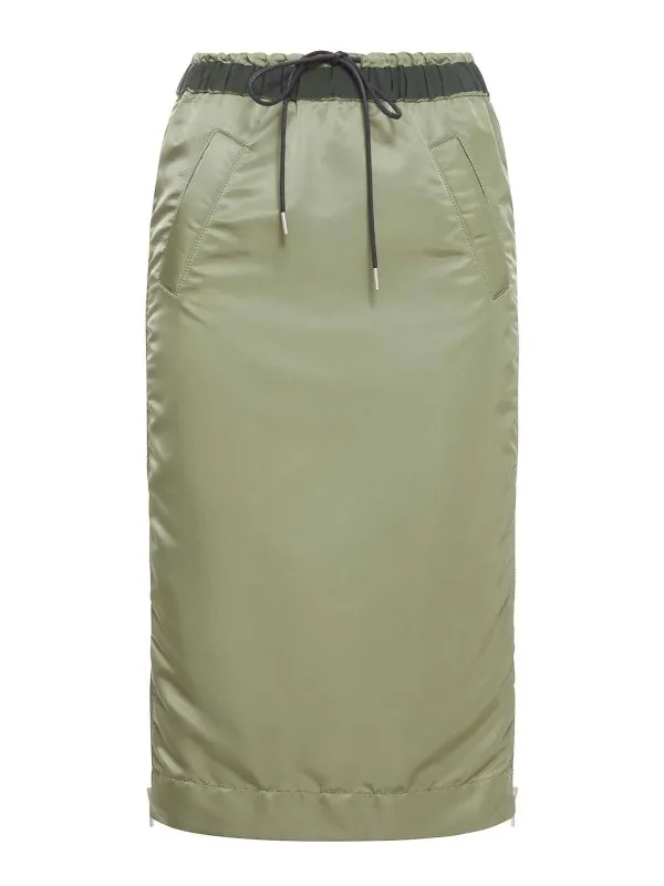 Sacai Jupe Midi - Marron Clair - Vert Clair - Femme | SCW204501