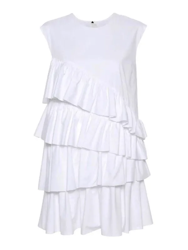 M.S.G.M. Robe Au Genou - Blanc - Blanc - Femme | 3641MDA4224710101