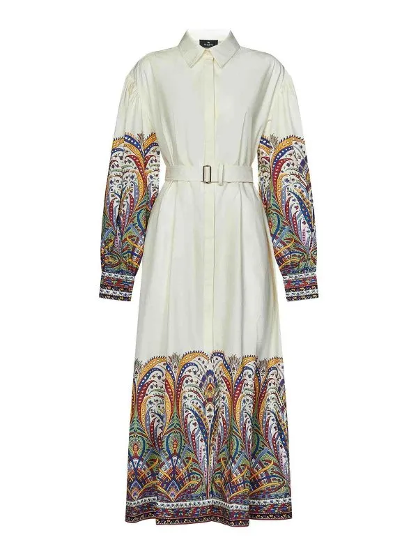Etro Maxi Robe - Blanc - Blanc - Femme | WRHA002799SP525X0800