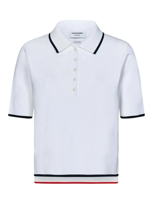 Thom Browne Polo - Blanc - Blanc - Femme | FKP101AY5502100