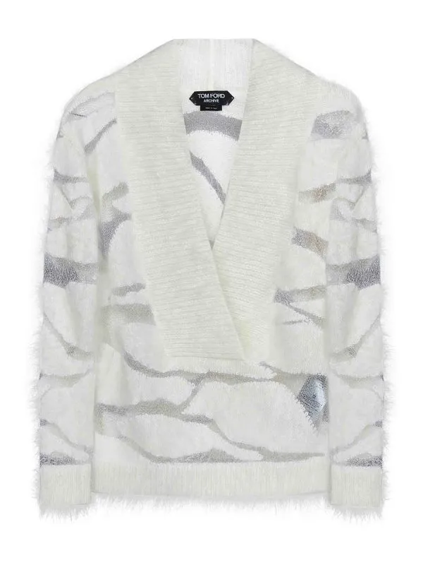 Tom Ford Pull Col Rond - Blanc - Blanc - Femme | MAK413YAX604AW006