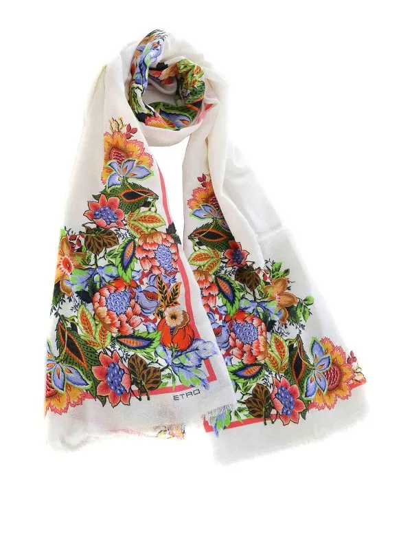 Etro Écharpe - Bouquet - Blanc - Femme | WATA0009AV246X0800