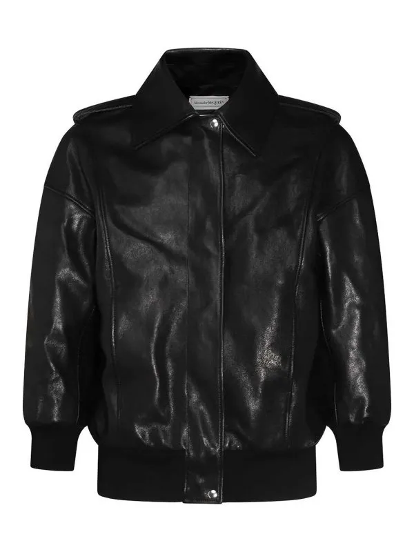 Alexander Mcqueen Blouson En Cuir - Noir - Noir | 799506Q5AIZ1000