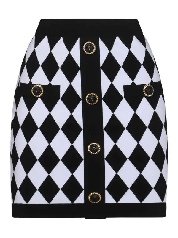 Balmain Jupe Midi - Noir - Noir - Femme | DF1LB292KG66EAB