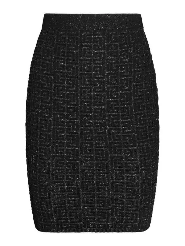 Balmain Jupe Midi - Noir - Noir - Femme | DF1LC056KG96EAC