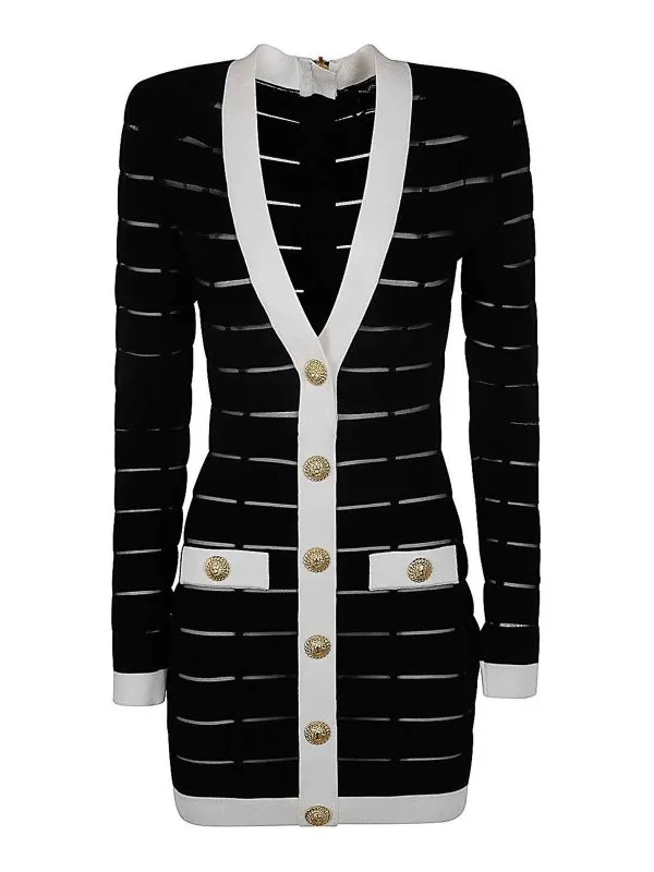Balmain Robe Courte - Noir - Noir - Femme | DF1R8053KG59EAB