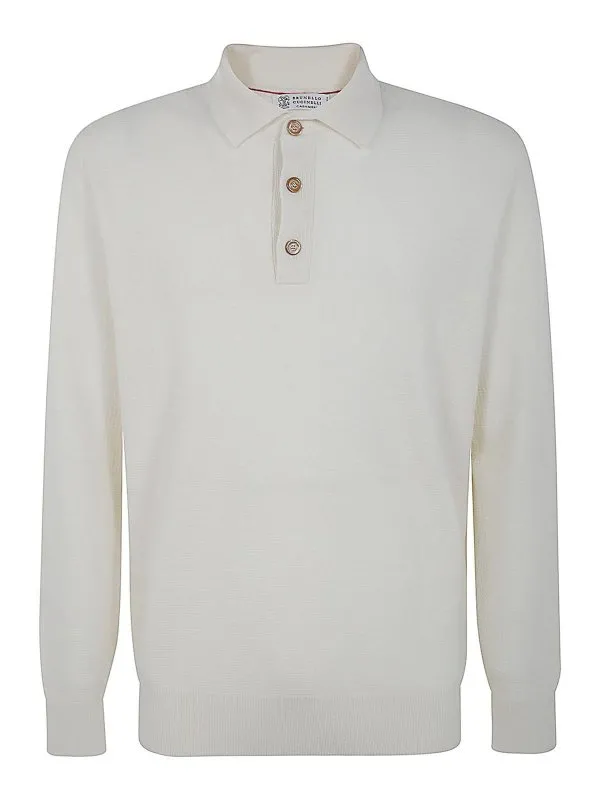 Brunello Cucinelli Polo - Blanc - Blanc - Homme | M22202805C2723