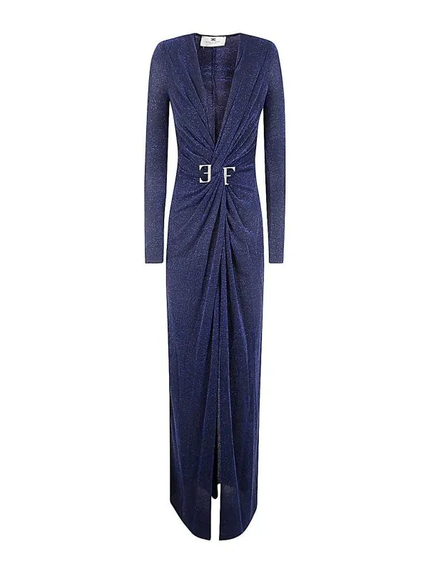 Elisabetta Franchi Maxi Robe - Bleu - Bleu - Femme | AB72447E2B75