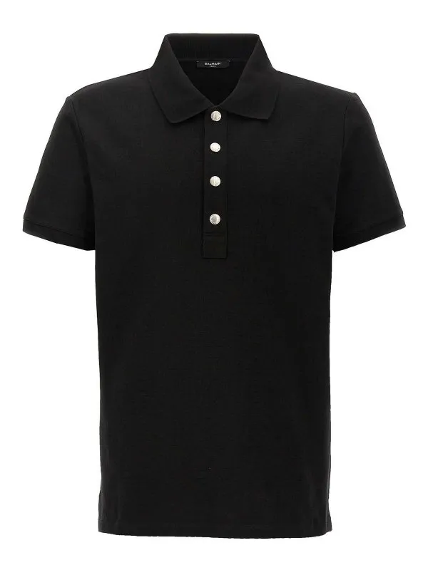 Balmain Polo - Monogram - Noir - Homme | DH1GB000JB820PA