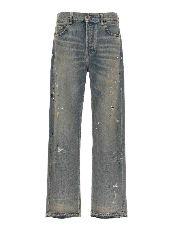 Amiri Jean Droit - Bleu Clair - Homme | AMDNGH1026ANTIQUEINDIGO